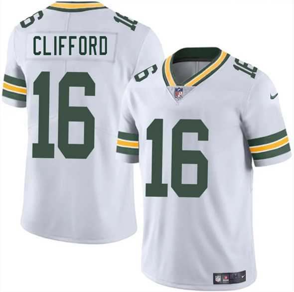Men & Women & Youth Green Bay Packers #16 Sean Clifford White 2025 Vapor Untouchable Limited Stitched Jersey